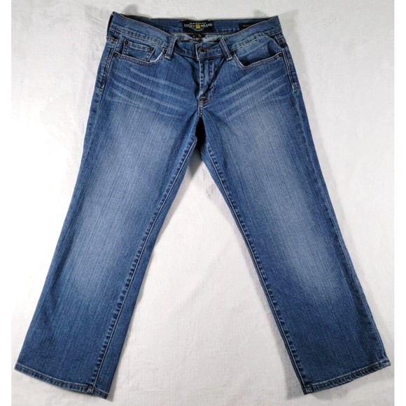 Lucky Brand Sweet N Crop Size 28 Blue Denim Mid-Rise Straight Leg Women's Jeans - Picture 2 of 16